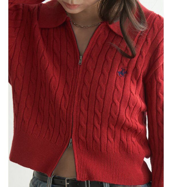 VENCE share style「BEVERLY HILLS POLO CLUB ケーブル編みポロカーデ」|カーディガン|