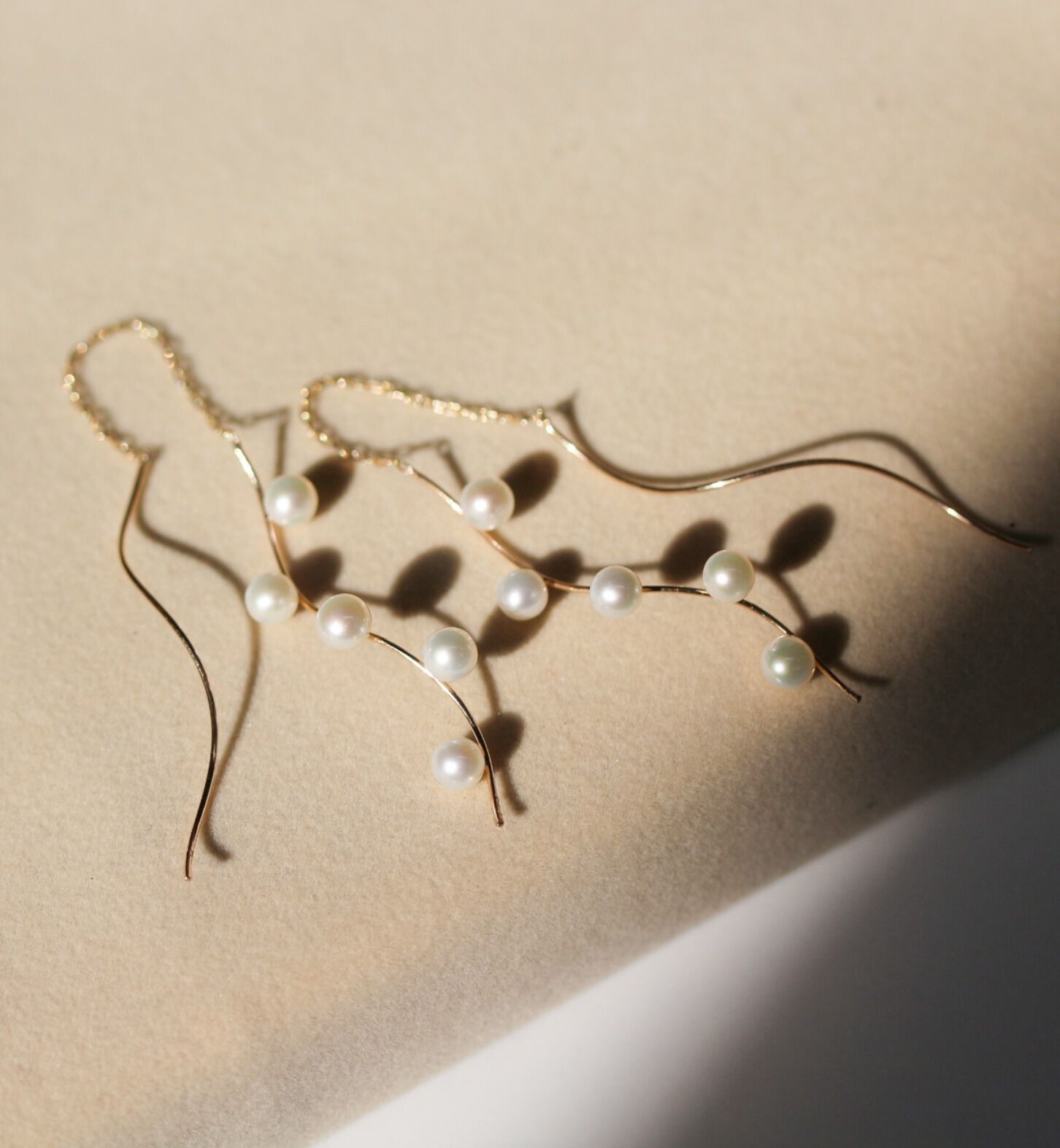  「パール ロング ピアス| K10YG」|ピアス|