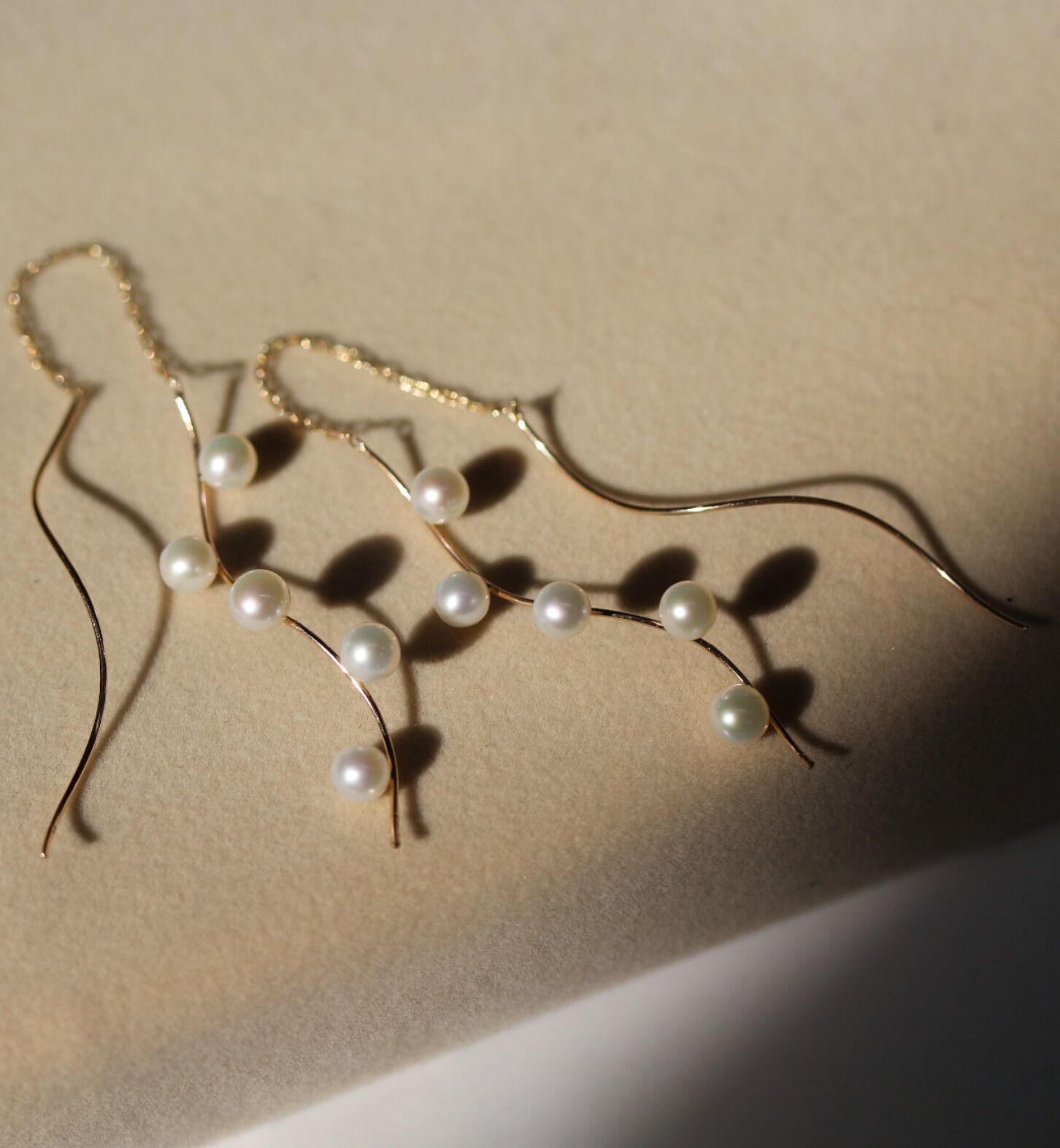  「パール ロング ピアス| K10YG」|ピアス|