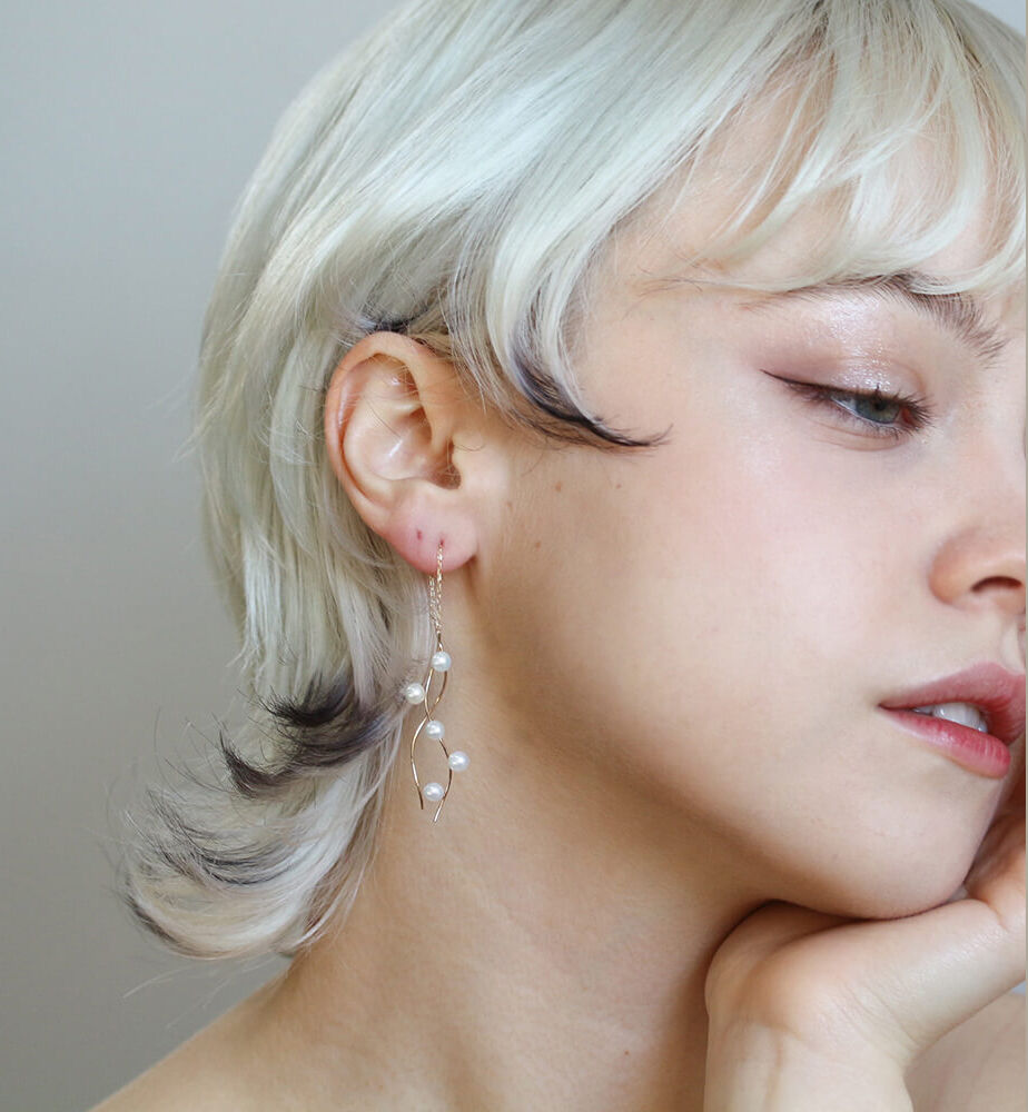  「パール ロング ピアス| K10YG」|ピアス|