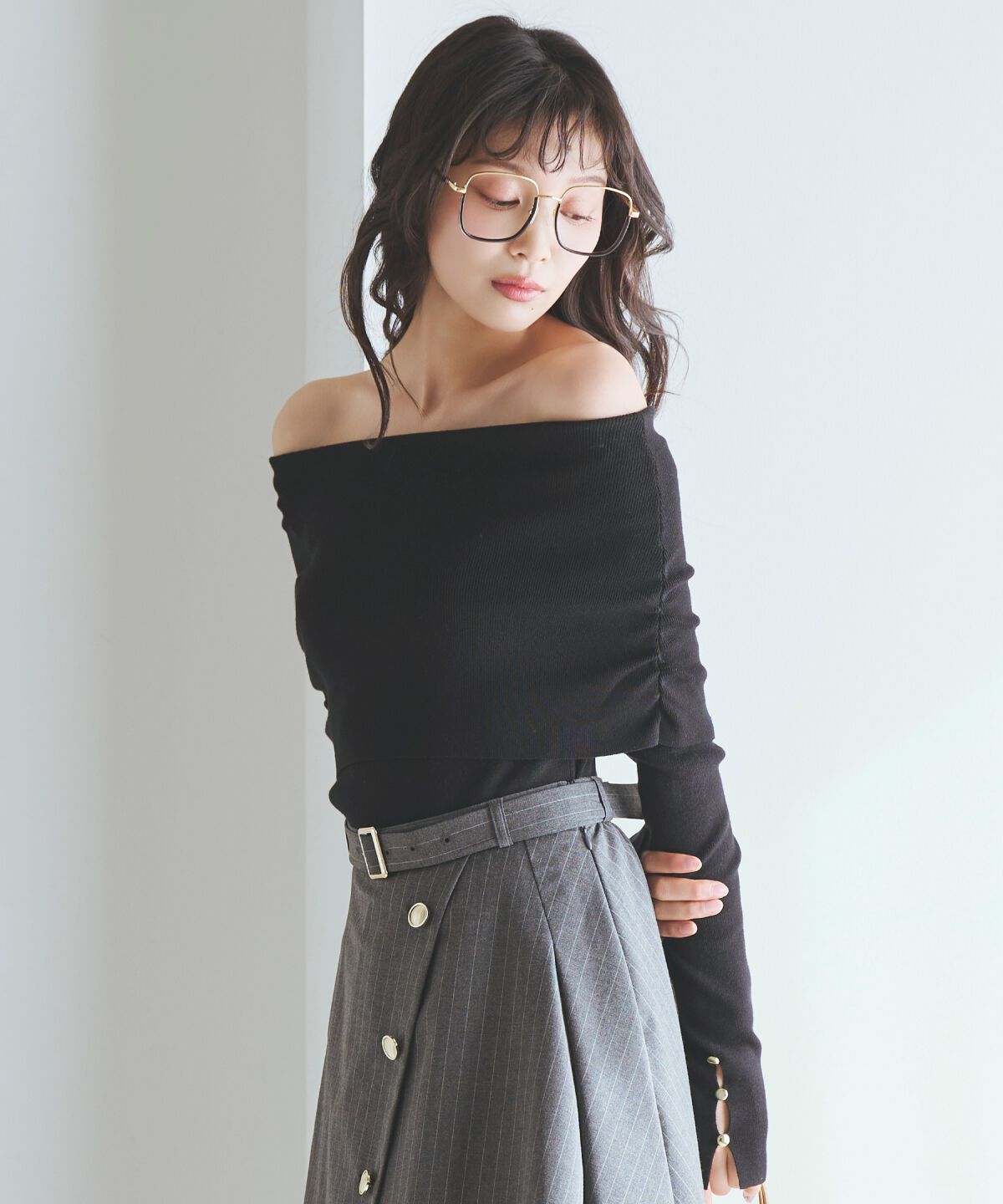 アンドクチュール「オフショルプルオーバー」|ニット・セーター|