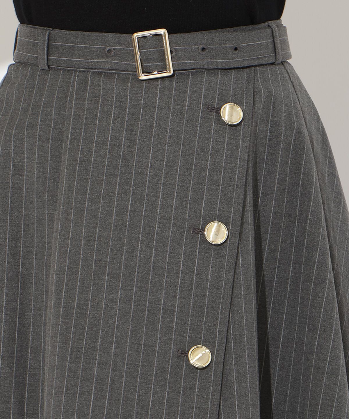 アンドクチュール「ベルト付きレイヤードデザインフレアスカート」|フレア|