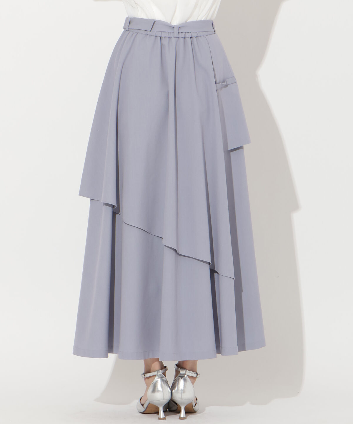 アンドクチュール「ベルト付きレイヤードデザインフレアスカート」|フレア|