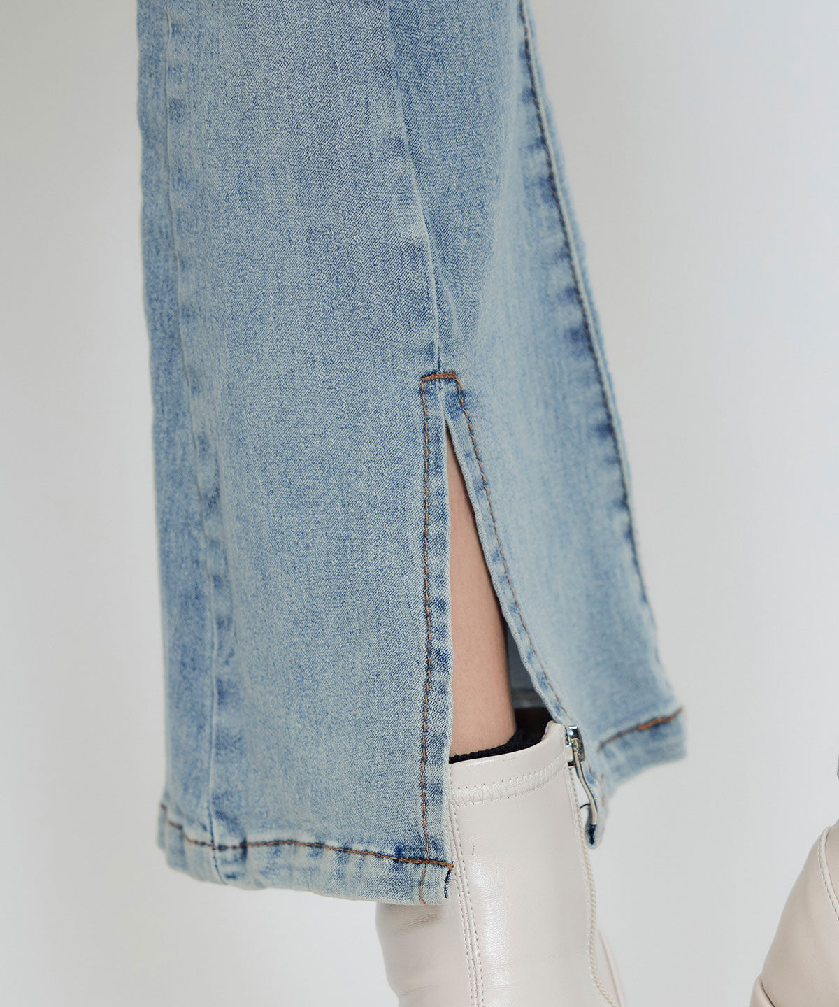 REDYAZEL「カットアウトリボンストレッチデニム」|デニム|