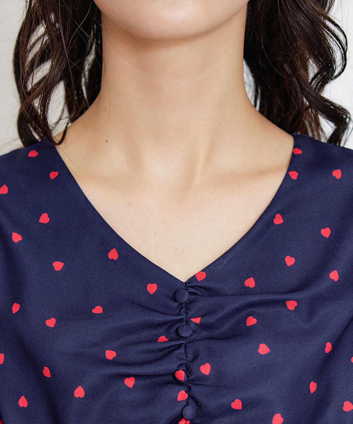 REDYAZEL「Love Me Heart ギャザーリボンロングフレアワンピース」|ワンピース|