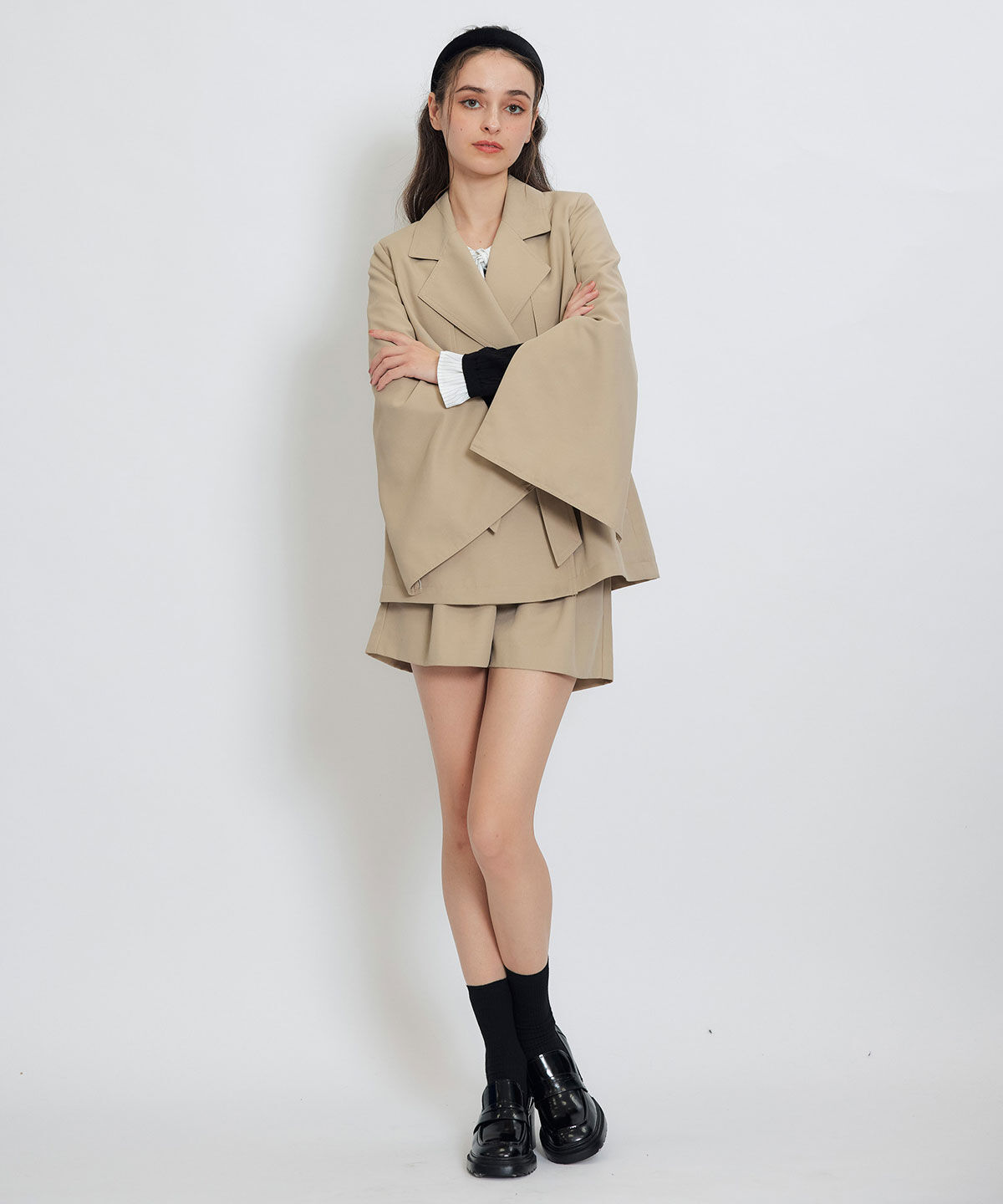 REDYAZEL「2WAYエンブレムボタンミドルトレンチコート」|トレンチコート|