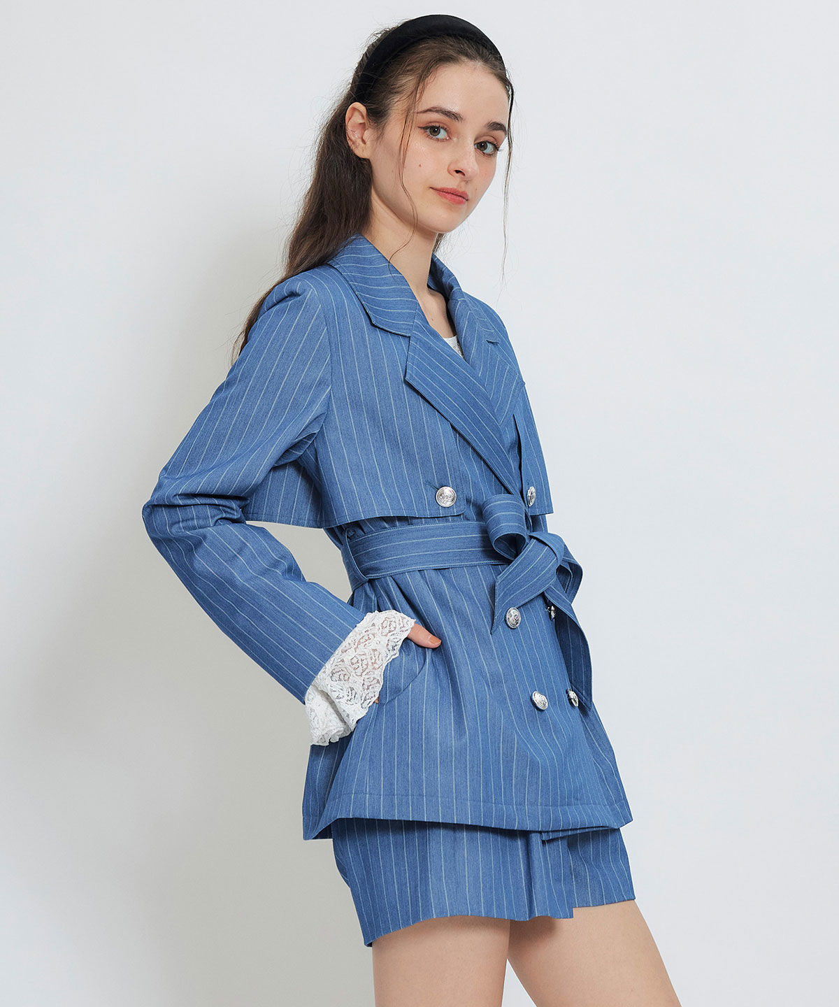 REDYAZEL「2WAYエンブレムボタンミドルトレンチコート」|トレンチコート|