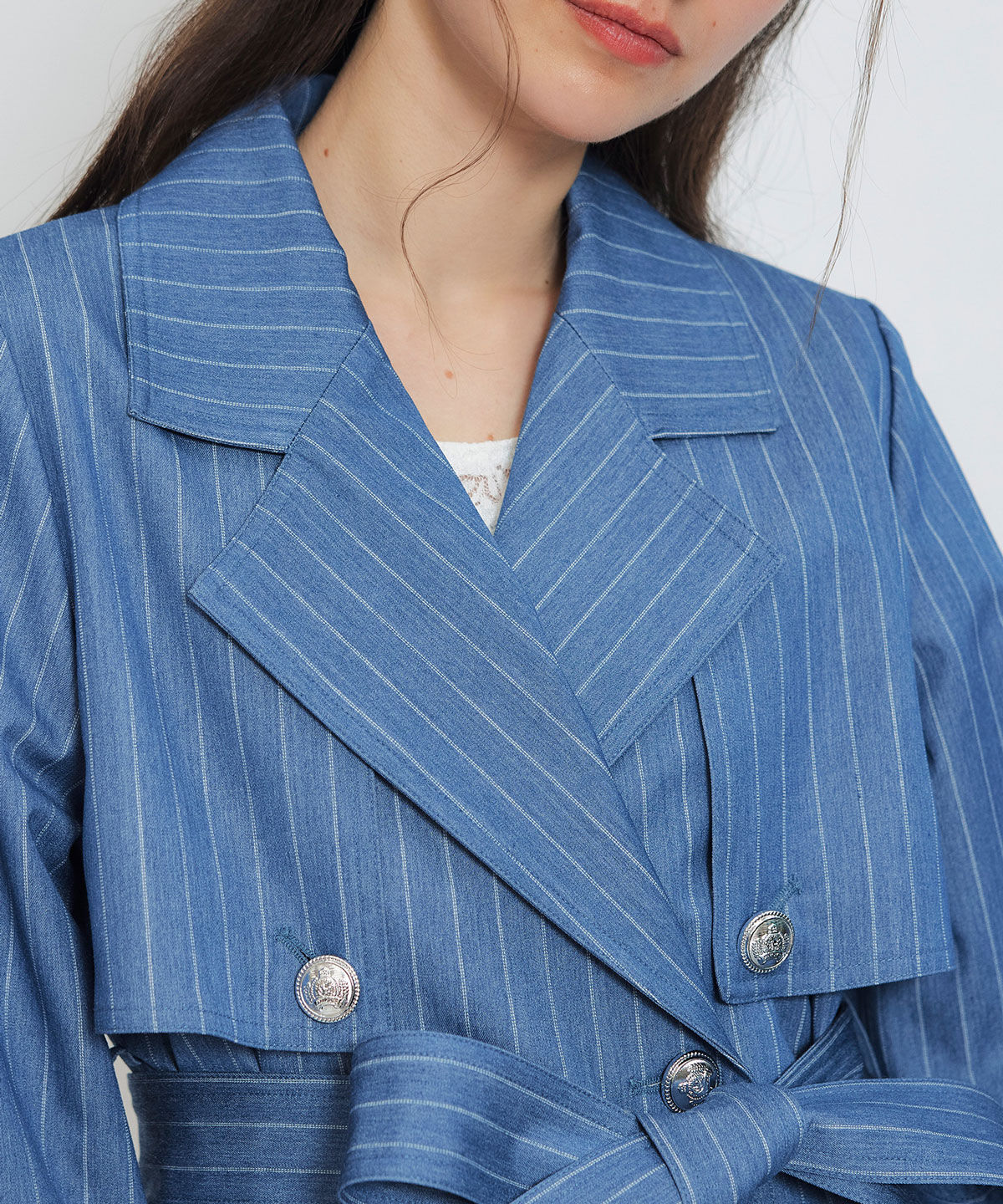 REDYAZEL「2WAYエンブレムボタンミドルトレンチコート」|トレンチコート|