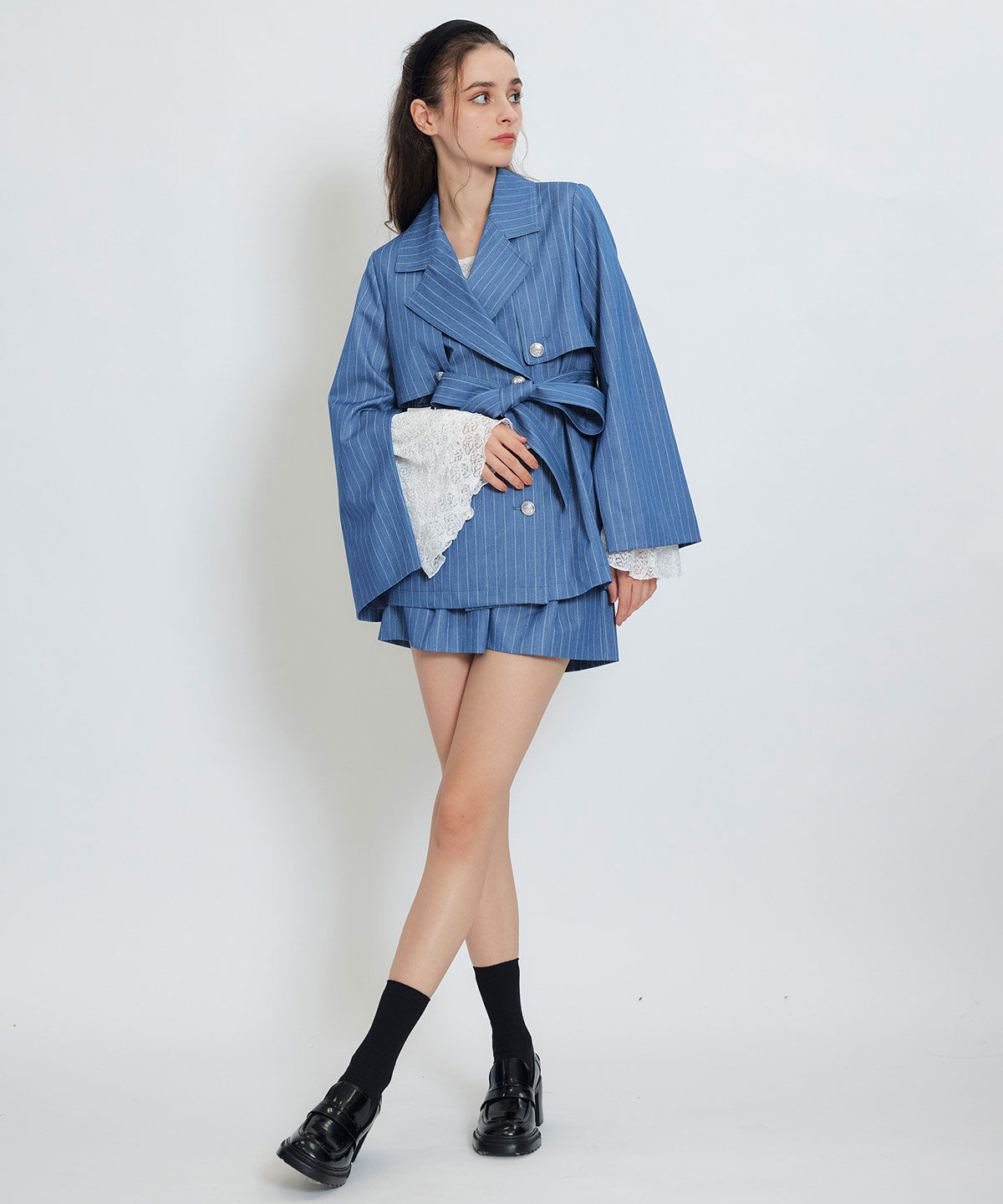 REDYAZEL「2WAYエンブレムボタンミドルトレンチコート」|トレンチコート|