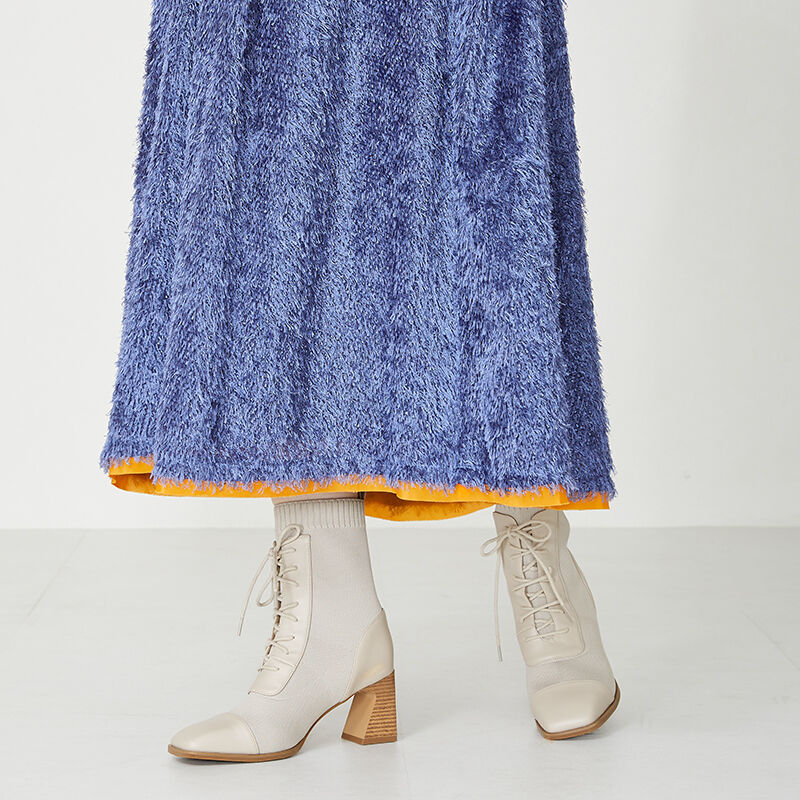 ORiental TRaffic「レースアップニットヒールブーツ/31433」|ショートブーツ|