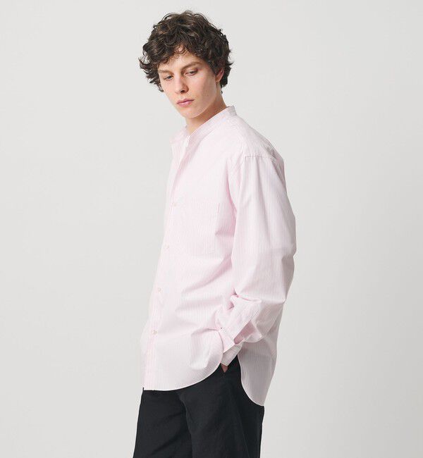 UNITED ARROWS「カリビアーナミルズ ポプリン バンドカラーシャツ」|シャツ・ブラウス|LT.PINK