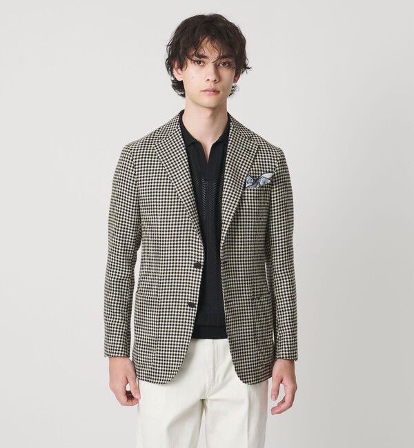 UNITED ARROWS「シェパードチェック シングル 3ボタン テーラードジャケット C-MODEL」|テーラードジャケット|BLACK