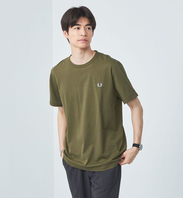 UNITED ARROWS green label relaxing「＜FRED PERRY＞リンガー Tシャツ」|Tシャツ・カットソー|DK.GREEN