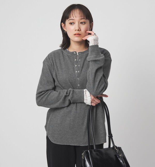 UNITED ARROWS green label relaxing「＜at ease＞ヘンリーネック ワッフル プルオーバー カットソー」|Tシャツ・カットソー|