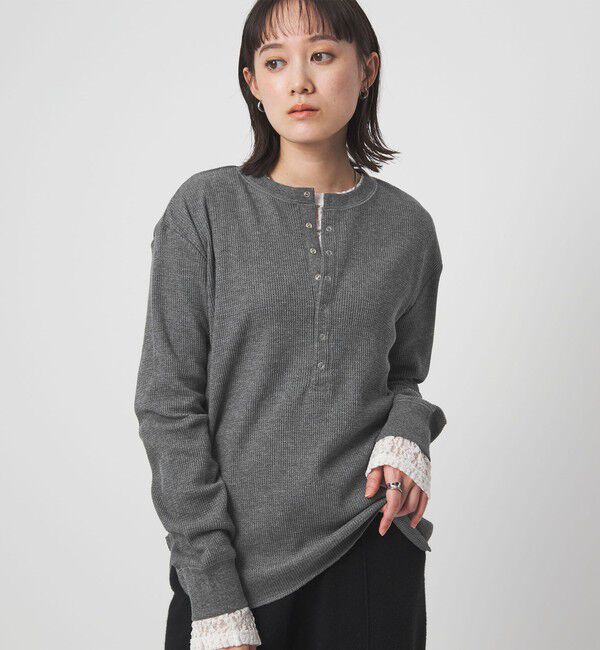 UNITED ARROWS green label relaxing「＜at ease＞ヘンリーネック ワッフル プルオーバー カットソー」|Tシャツ・カットソー|