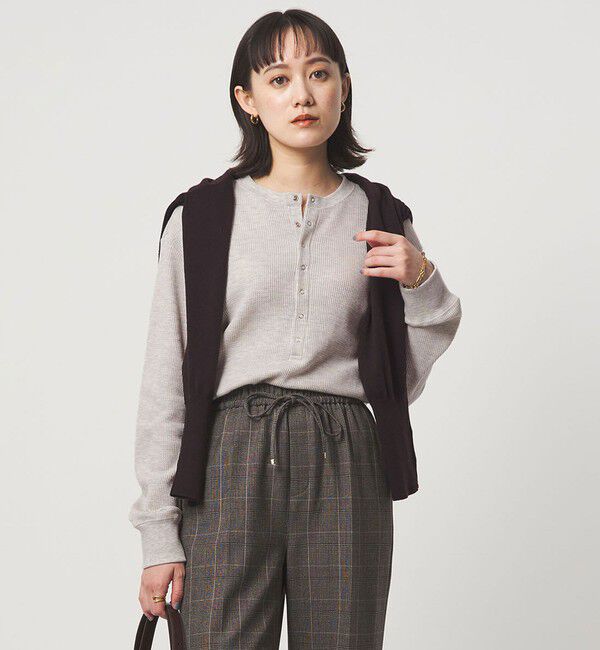 UNITED ARROWS green label relaxing「＜at ease＞ヘンリーネック ワッフル プルオーバー カットソー」|Tシャツ・カットソー|