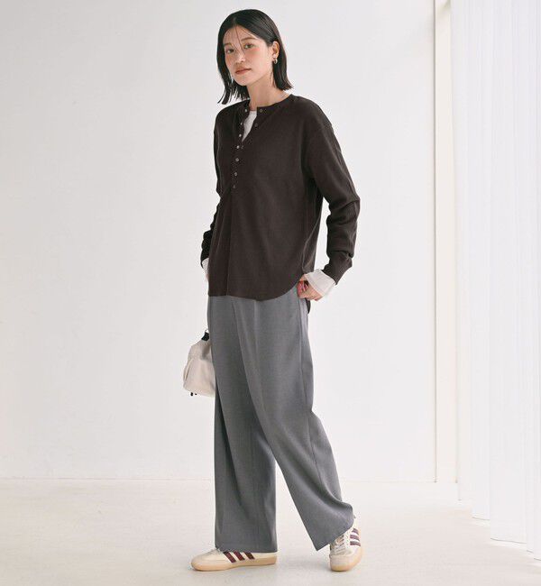 UNITED ARROWS green label relaxing「＜at ease＞ヘンリーネック ワッフル プルオーバー カットソー」|Tシャツ・カットソー|