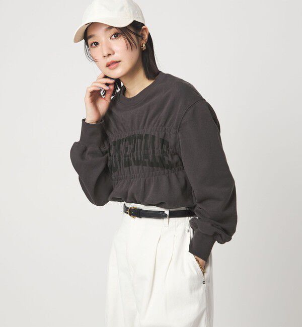 UNITED ARROWS green label relaxing「【WEB限定】＜at ease＞シャーリング スウェット プルオーバー」|スウェット・ジャージ|DK.GRAY