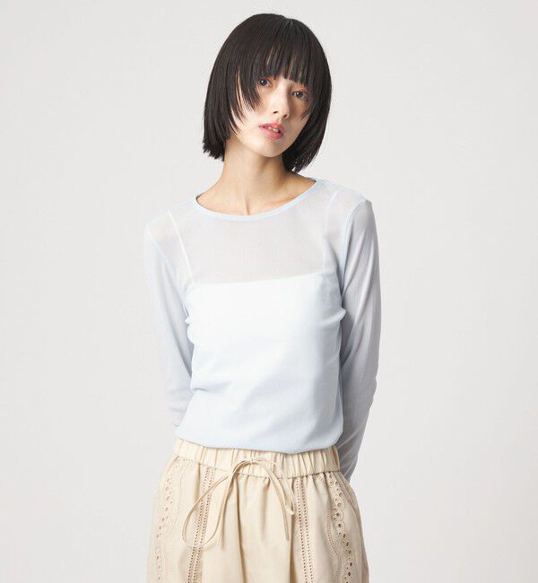 EMMEL REFINES「＜EMMEL REFINES＞EM ソフトチュール シアークルーネック」|Tシャツ・カットソー|