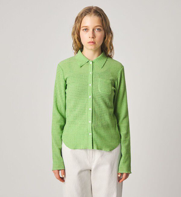 STEVEN ALAN「＜Steven Alan＞クレープ シャツ カーディガン」|カーディガン|