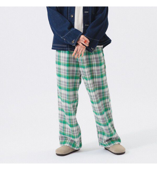 BEAMSBOY「ワーク チェック イージーパンツ」|チノ|