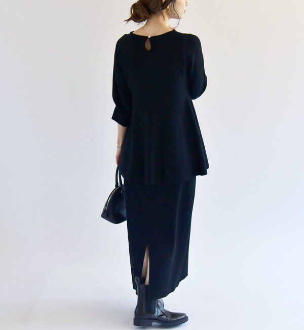 quaranciel「quaranciel:〈手洗い可能〉フレア プルオーバー ＆ Iライン スカート ニット セットアップ」|ニット・セーター|