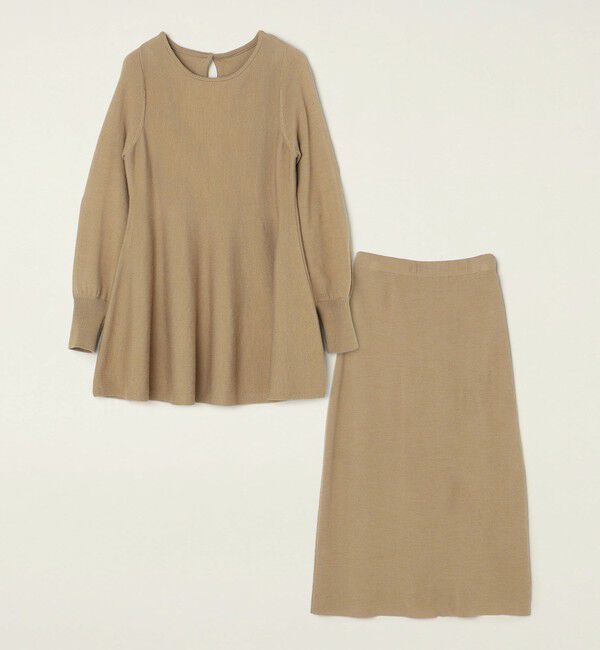 quaranciel「quaranciel:〈手洗い可能〉フレア プルオーバー ＆ Iライン スカート ニット セットアップ」|ニット・セーター|