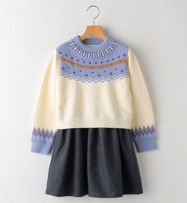 SHIPS KIDS「SHIPS KIDS:145～160cm / ＜手洗い可能＞ ノルディック レイヤード ワンピース」|ワンピース|