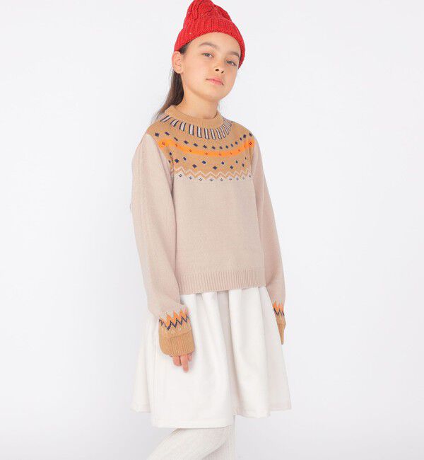 SHIPS KIDS「SHIPS KIDS:145～160cm / ＜手洗い可能＞ ノルディック レイヤード ワンピース」|ワンピース|