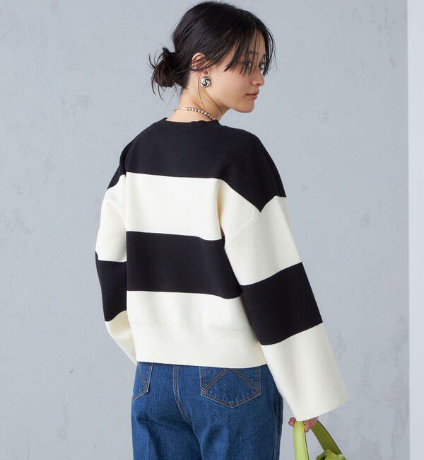 SHIPS for women「〈手洗い可能〉ミラノリブ ワイド ボーダー プルオーバー◇」|ニット・セーター|
