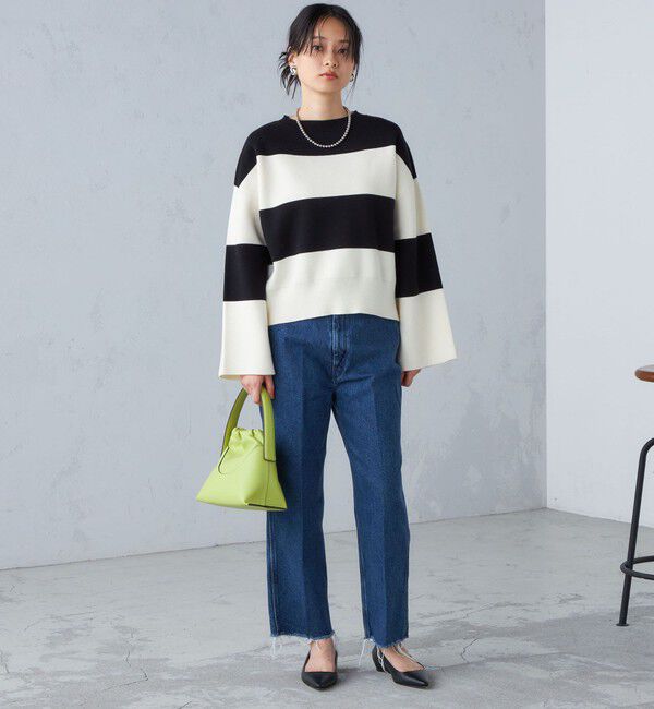 SHIPS for women「〈手洗い可能〉ミラノリブ ワイド ボーダー プルオーバー◇」|ニット・セーター|