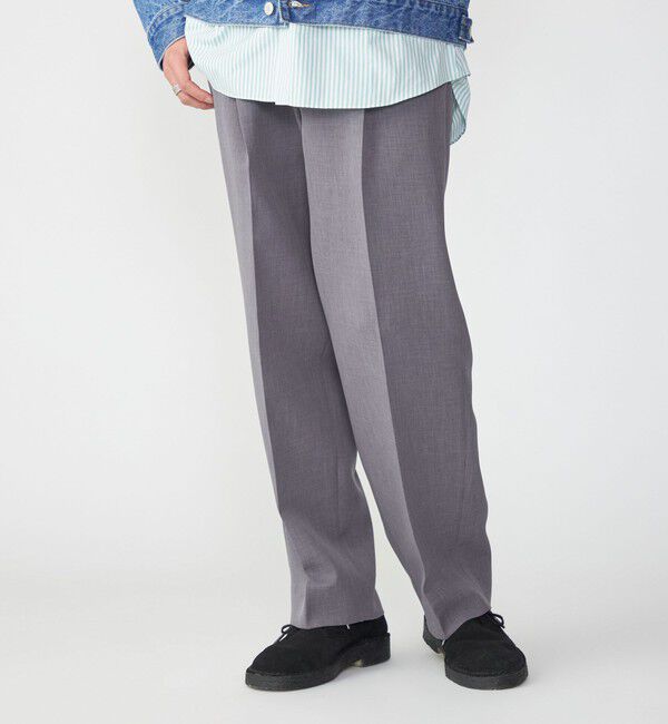 SHIPS「SHIPS: Reflax(R) ダブルクロス ワンタック ワイド パンツ」|チノ|