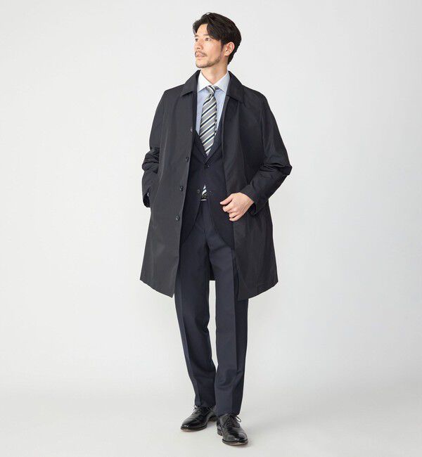 SHIPS「SHIPS: ナイロン シルク ステンカラーコート」|ステンカラーコート|ダークブルー