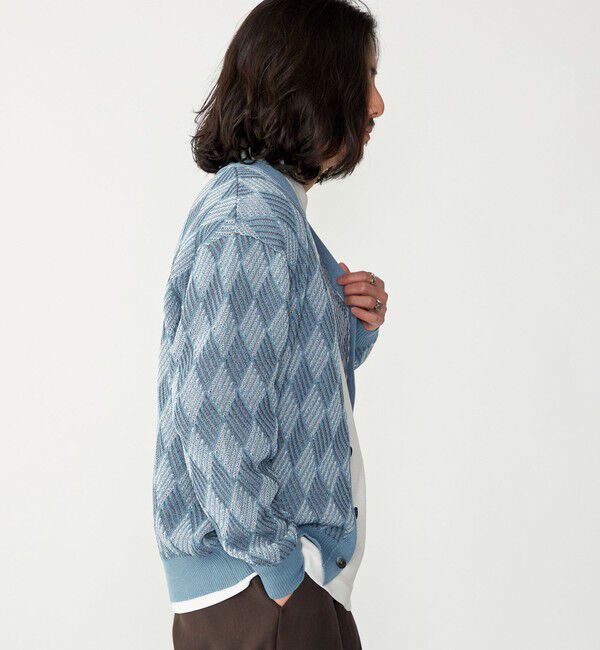 SHIPS「SHIPS: 〈手洗い可能〉ジオメトリック ジャカード カーディガン」|カーディガン|