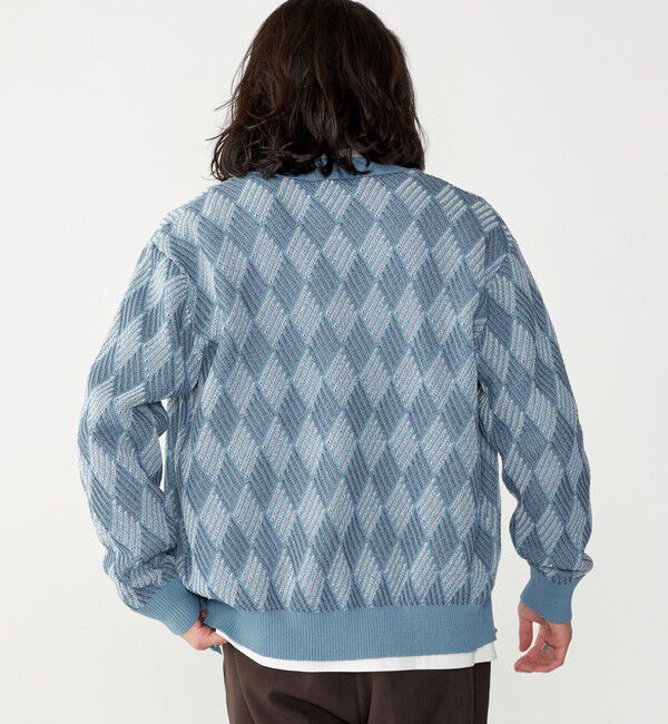 SHIPS「SHIPS: 〈手洗い可能〉ジオメトリック ジャカード カーディガン」|カーディガン|