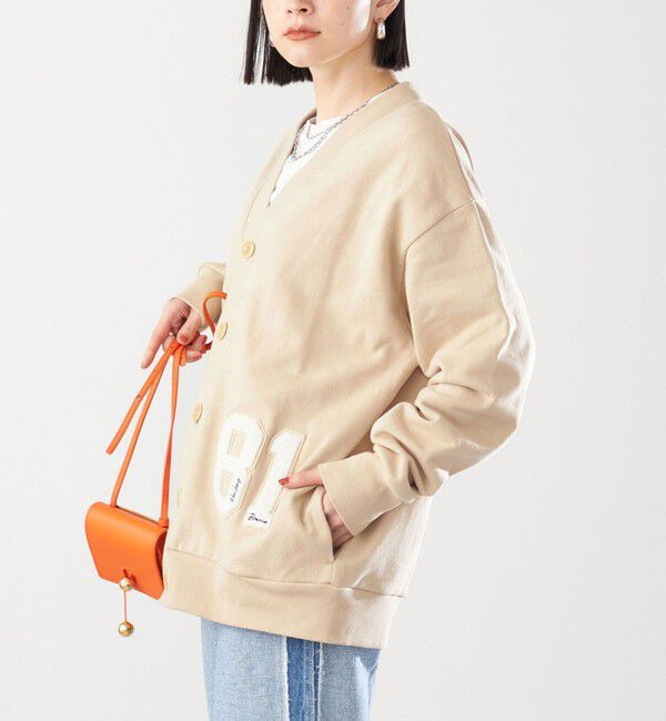 SHIPS for women「【SHIPS別注】81BRANCA:〈洗濯機可能〉レタード スウェット カーディガン」|カーディガン|ベージュ系
