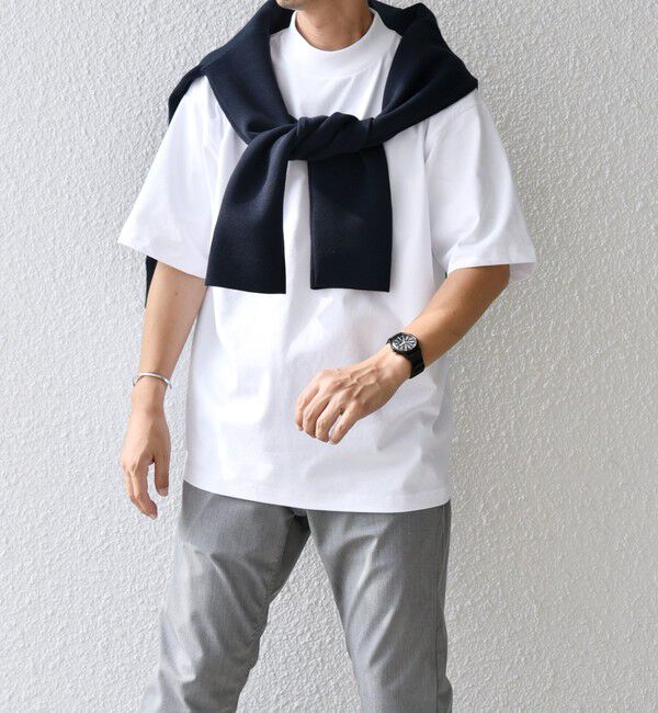 SHIPS any「SHIPS any:〈接触冷感/遮熱/UVカット機能等〉サマーファンクション モックネック Tシャツ 26SS◆」|Tシャツ・カットソー|