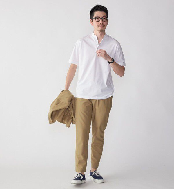 SHIPS「【WEB限定】SHIPS:〈接触冷感〉アイスタッチ プレーティングジャージー パイピング バンドカラーポロシャツ」|ポロシャツ|