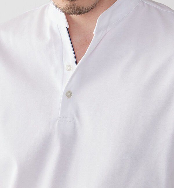 SHIPS「【WEB限定】SHIPS:〈接触冷感〉アイスタッチ プレーティングジャージー パイピング バンドカラーポロシャツ」|ポロシャツ|