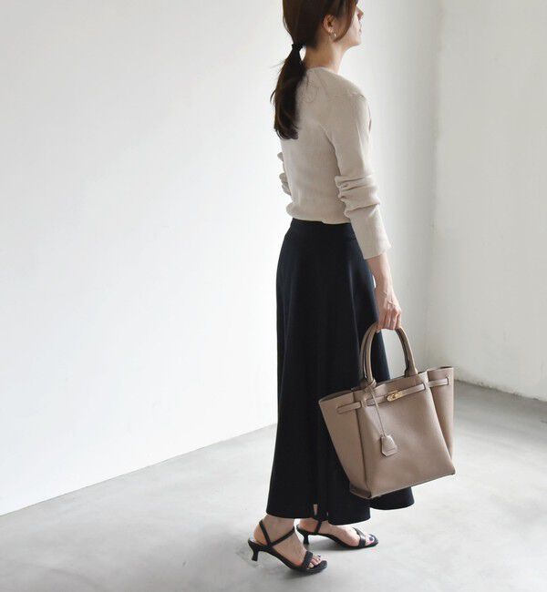 quaranciel「quaranciel:〈手洗い可能〉コットン Vネック リブ ニット」|ニット・セーター|