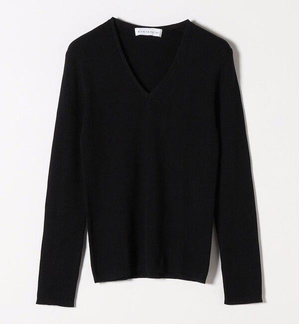quaranciel「quaranciel:〈手洗い可能〉コットン Vネック リブ ニット」|ニット・セーター|