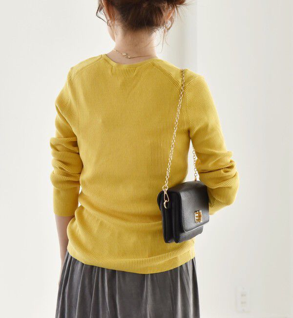 quaranciel「quaranciel:〈手洗い可能〉コットン Vネック リブ ニット」|ニット・セーター|