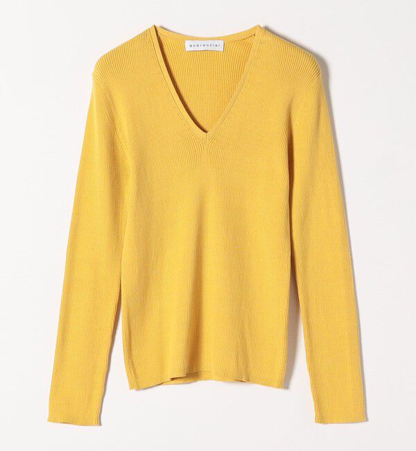 quaranciel「quaranciel:〈手洗い可能〉コットン Vネック リブ ニット」|ニット・セーター|