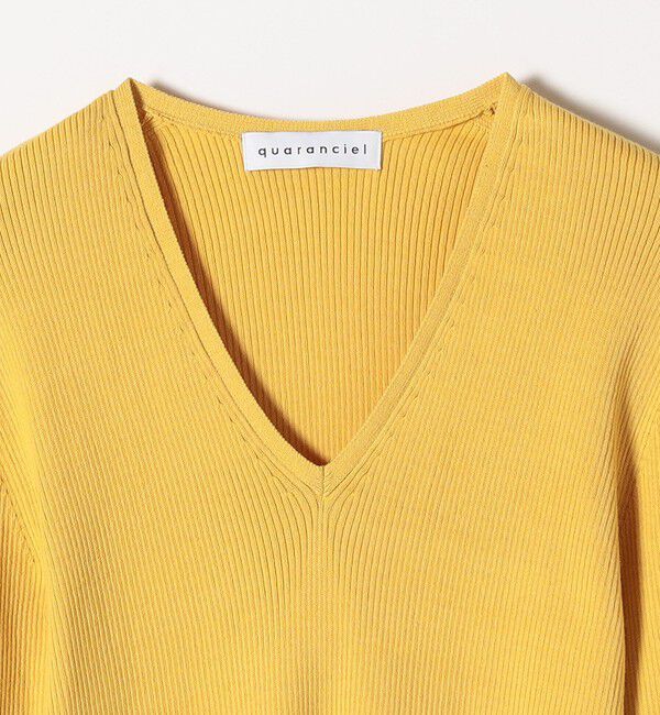 quaranciel「quaranciel:〈手洗い可能〉コットン Vネック リブ ニット」|ニット・セーター|