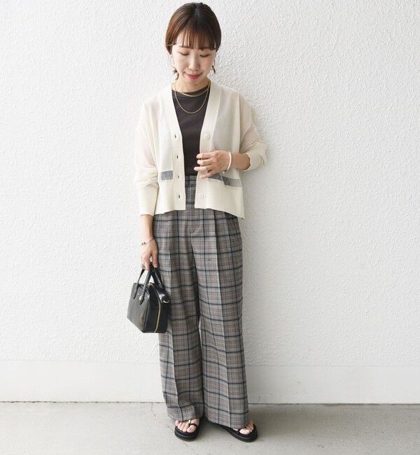 SHIPS for women「〈手洗い可能〉シアー ライン Vネック カーディガン」|カーディガン|