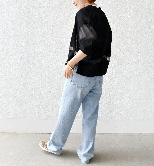 SHIPS for women「〈手洗い可能〉シアー ライン Vネック カーディガン」|カーディガン|