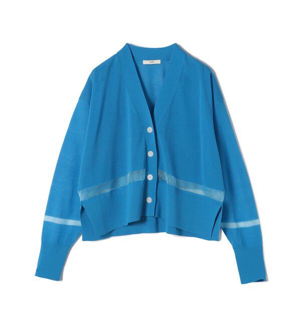 SHIPS for women「〈手洗い可能〉シアー ライン Vネック カーディガン」|カーディガン|