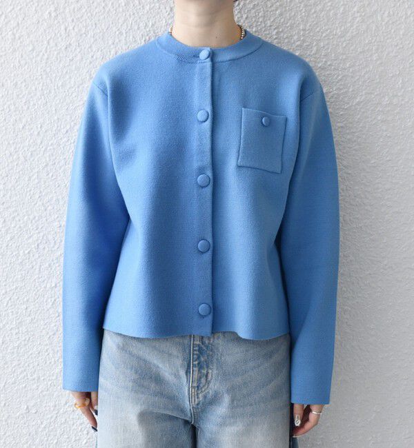 SHIPS any「SHIPS any: ミラノリブ ノーカラー ニット ジャケット カーディガン」|カーディガン|