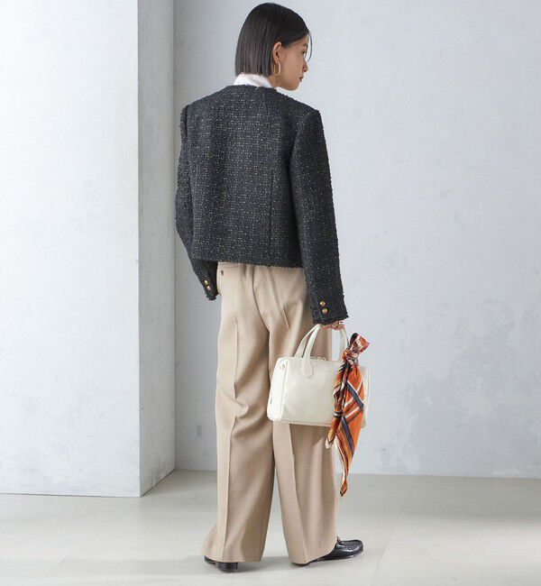 SHIPS for women「GIOLICA: ツイード ノーカラー ジャケット」|ノーカラージャケット|