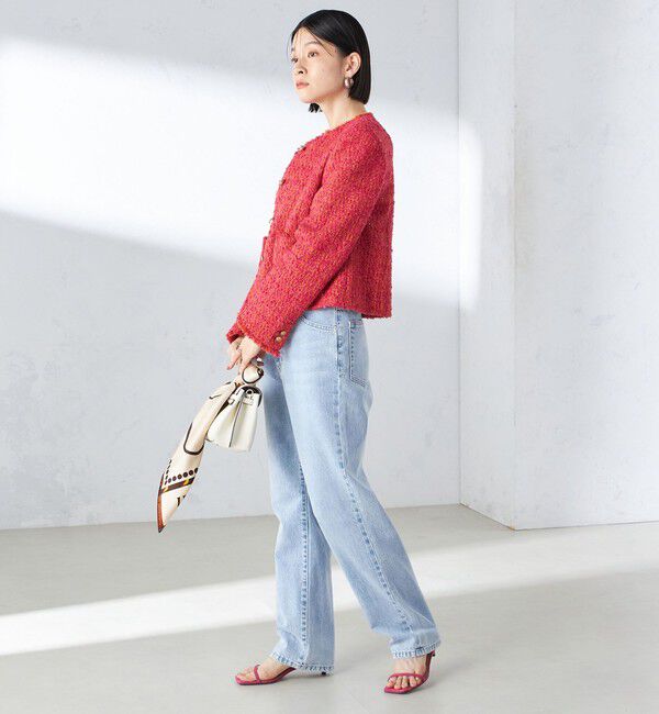 SHIPS for women「GIOLICA: ツイード ノーカラー ジャケット」|ノーカラージャケット|